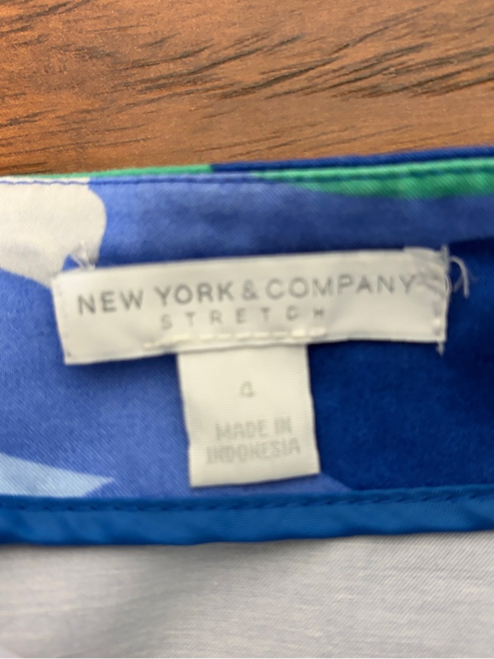 New York & Company Blue and Green Floral Mini Skirt - Picture 2 of 5